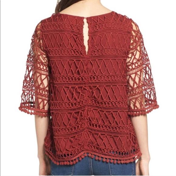 NWOT Tularosa Pom Pom Trimmed Blouse - Picture 5 of 13